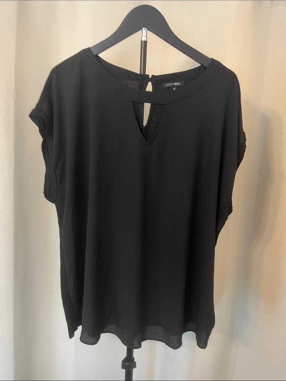 Papermoon Black Keyhole Blouse